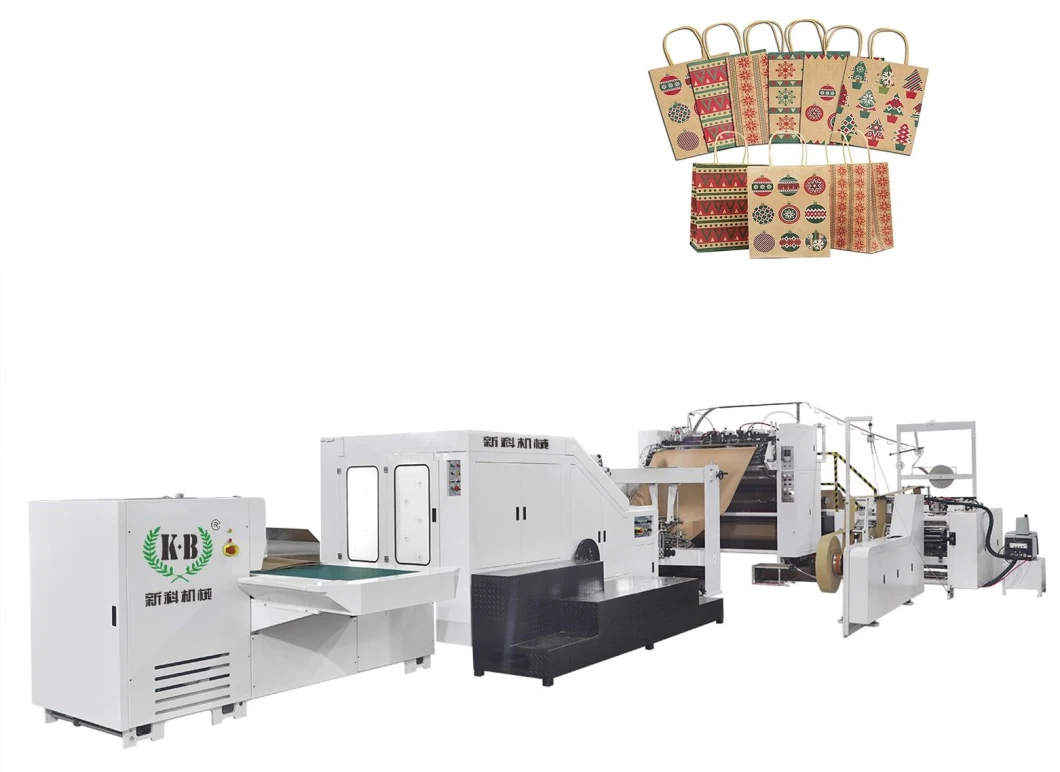 Fully Automatic Square Bottom Paper Bag Making Machine with Twisted Handle Inline